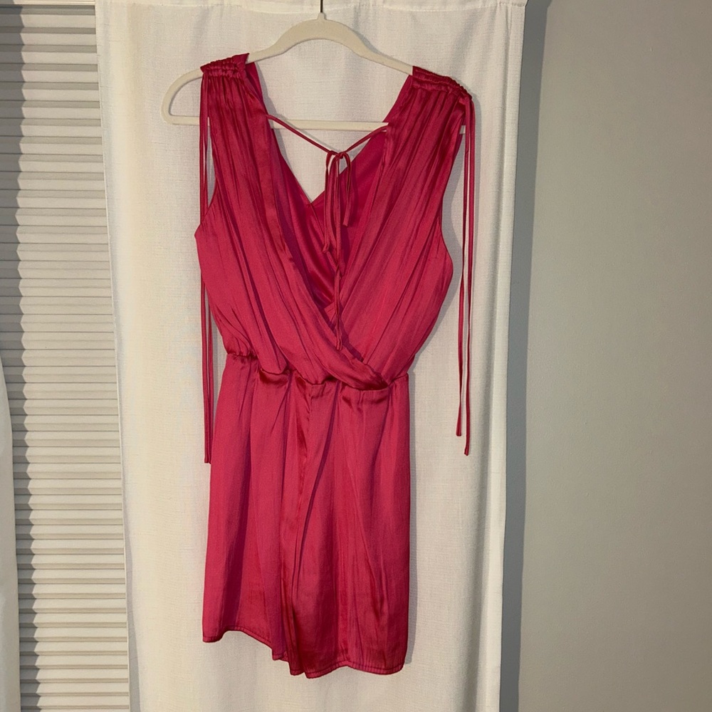 Hot Pink romper with pockets